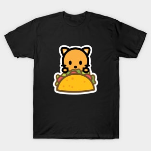 Cat Orange Taco Food Bambu Cute Kitten Animal Lover Yummy T-Shirt